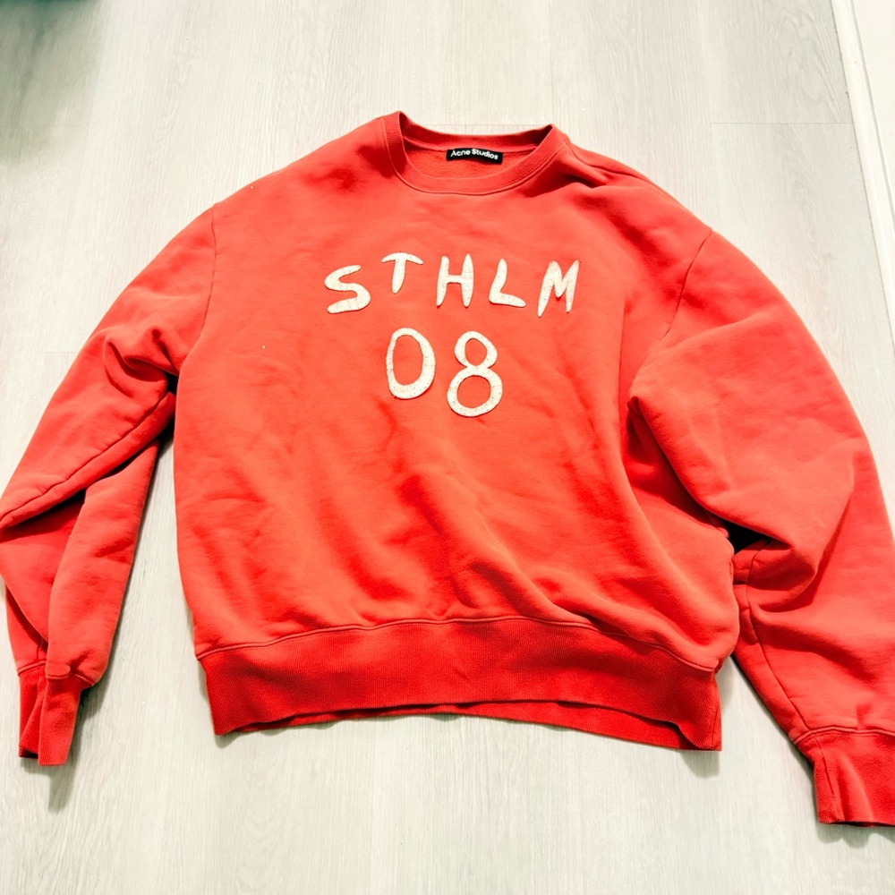 Acne studios patch print sweater Chili Orange Size Medium